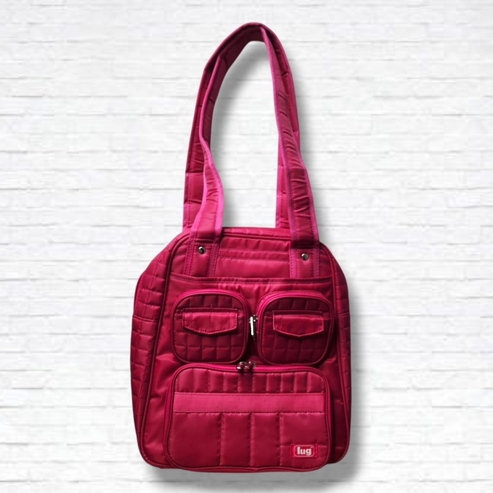Lug Original Hot Pink Quilted Puddle Jumper Travel Tote Bag